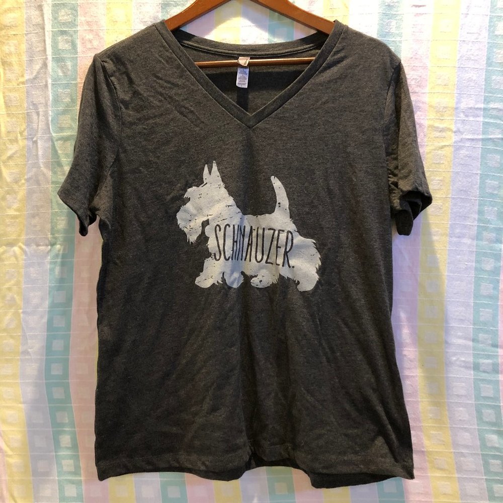 Thread Tank Schnauzer Dog V-neck Shirt | L